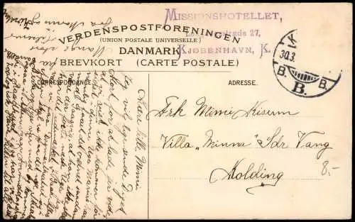 Postcard Kopenhagen København Langeliniepavillonen 1912