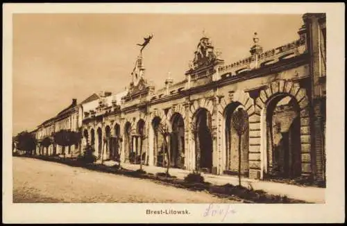 Brest-Litowsk Brześć Брэст oder Берасьце Straße 1. WK 1917 gel. Feldpoststempel