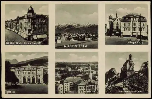 Rosenheim Gillitzer Block, Hindenburg-Str. Ludwigs-Platz Bahnhof 1943