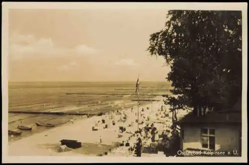 Ansichtskarte Kölpinsee (Usedom)-Loddin a. Usedom Strand und Restaurant 1932