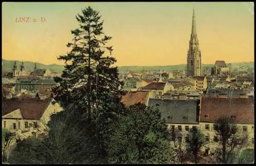 Ansichtskarte Linz Stadtpartie 1909