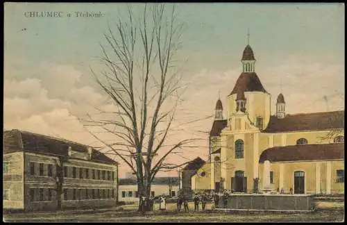 Postcard Chlumetz Chlum u Třeboně Markt Südböhmen 1927