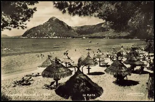 Postale Formentor Strandleben Mallorca 1961