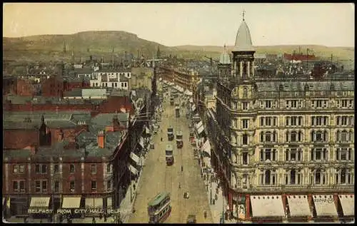 Postcard Belfast From City Hall 1912  Northern Ireland Nordirland