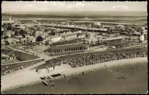 Ansichtskarte Büsum Luftbild Leuchtturm Strand 1961