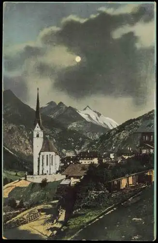 Ansichtskarte Heiligenblut am Großglockner Stadt bei Mondschein 1911  Kärnten