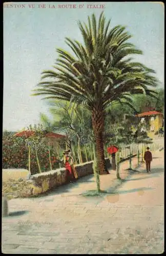 CPA Menton Mentoun/ Mentone Vue de la Route d'Italia 1912