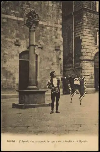 Siena L'Araldo che annunzia la corsa del 2 Luglio e 16 Agosto. 1912