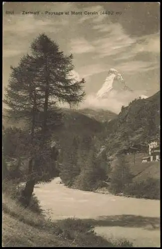 Ansichtskarte Zermatt Stimmungsbild Matterhorn Alpen Le Cervin 1912