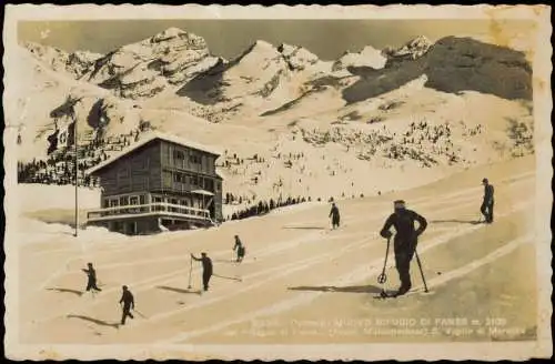 St Vigil San Vigilio di Marebbe Skifahrer Dolomiti Nuovo Rifugio di Fanes 1937