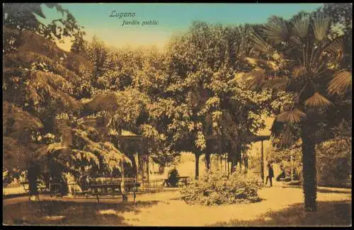 Ansichtskarte Lugano Jardin public 1912