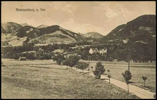 Ansichtskarte Brannenburg Weg zur Stadt 1915