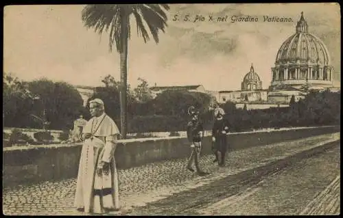 Vatikanstadt Rom S. S. Pio X nel Giardino Vaticano Pabst Schweizergarde 1906