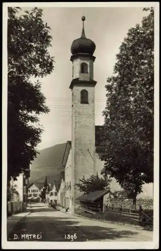 Ansichtskarte Matrei am Brenner Straßenpartie an der Kirche 1934