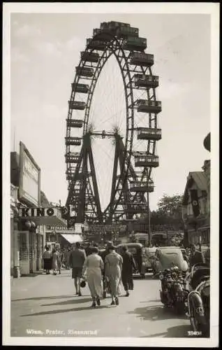 Ansichtskarte Wien Prater, Riesenrad, Kino Autos 1939