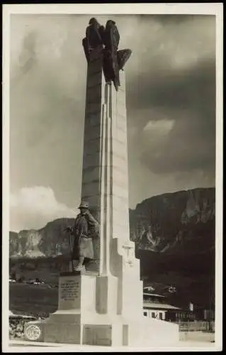 Cartolina Cortina d´Ampezzo Monumento al Generale Cantore 1938  Südtirol