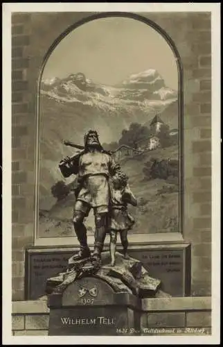 Ansichtskarte Altdorf (Uri) Telldenkmal Fotokunst 1930  Schweiz Helvetia Suisse