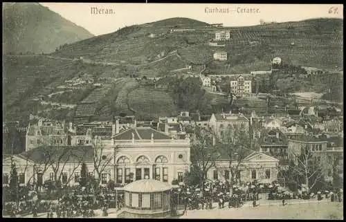 Cartolina Meran Merano Kurbaus Terrasse. 1912