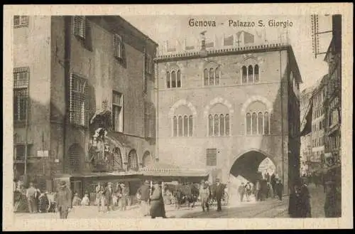 Cartolina Genua Genova (Zena) Palazzo S. Giorgio 1928