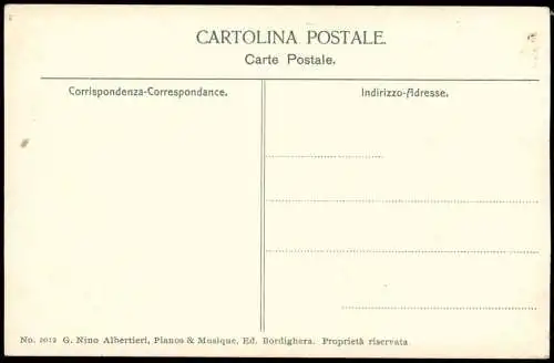 Cartolina Bordighera Palme di Scheffel 1909