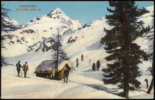 Ansichtskarte Kals am Großglockner Lienzerhütte mit Glödis im WINTER 1914