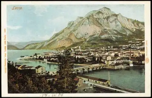 Cartolina Lecco Leck Panorama Lecco 1906