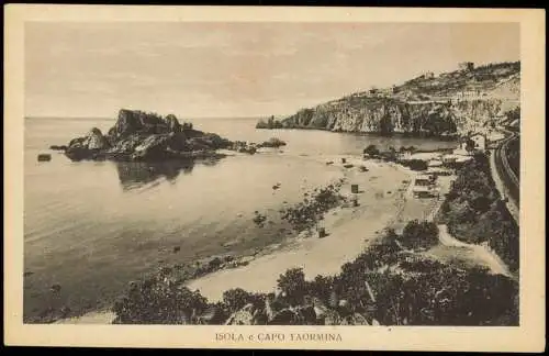 Cartolina Taormina ISOLA e CAPO TAORMINA - Straße 1922