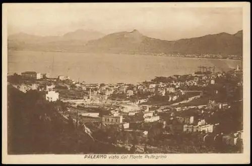 Cartolina Palermo  Palermu visto dal Monte Pellegrino 1922  Sicilia Sizilien