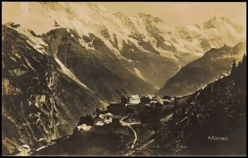 Ansichtskarte Mürren Ortsblick Alpen Fotokarte 1925