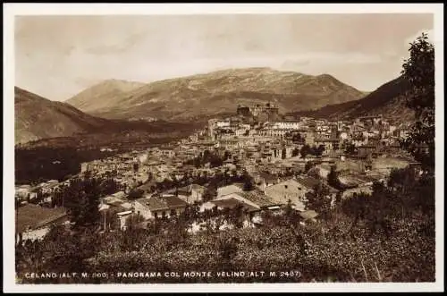 Cartolina Celano Panorama col Monte Velino 1929