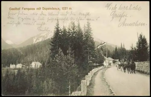 Ansichtskarte Imst Gasthof Fernpass mit Dependance 1911