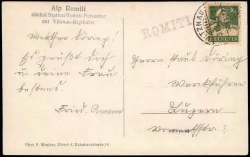 Ansichtskarte Vitznau Alp Romiti 1925