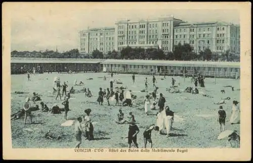 Lido di Venezia-Venedig Venezia Hôtel des Bains dallo Stabilimento Bagni 1914