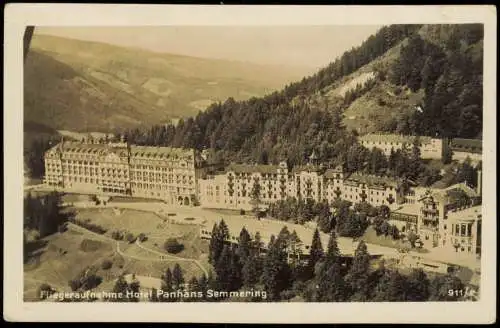 Ansichtskarte Semmering Luftbild Panhans Grandhotel 1930