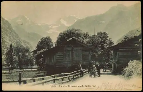 Ansichtskarte Wilderswil Hütten an der Straße nach... 1905  Schweiz Helvetia