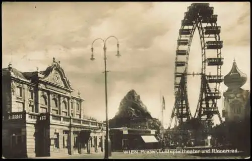 Ansichtskarte Wien Prater. Lustspieltheater und Riesenrad. 1929