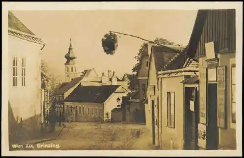 Ansichtskarte Grinzing-Wien Straßenpartie Geschäfte 1930