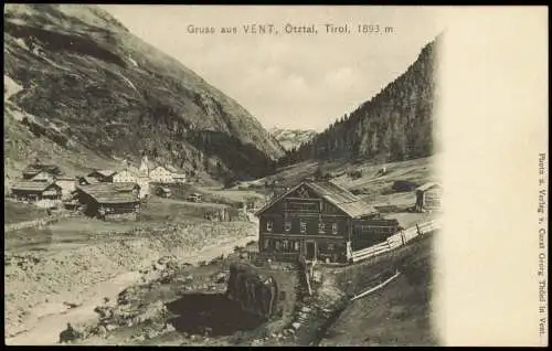 Ansichtskarte Vent-Sölden (Ötztal) Stadtpartie 1909  Tirol