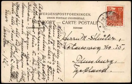 Postcard Nørreby auf Femø Dorfstraße 1927  Danmark Dänemark