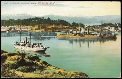 Postcard Victoria Esquimalt Harbour Kriegsschiffe 1913  Canada