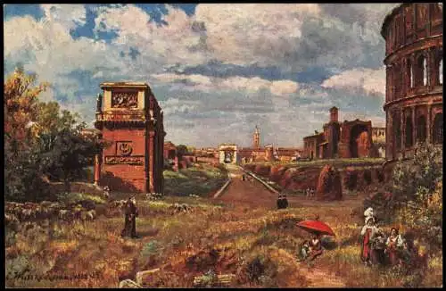 Cartolina Rom Roma Foro Romano / Forum Romanum - Künstlerkarte 1914