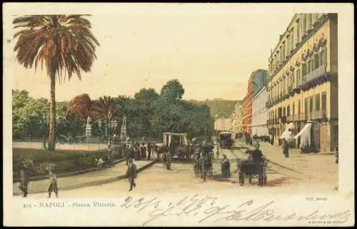 Cartolina Neapel Napoli Piazza Vittoria. 1903