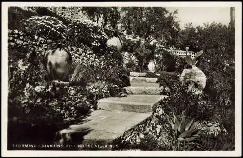 Cartolina Taormina Hôtel Villa Riis 1930  Sicilia Sizilien