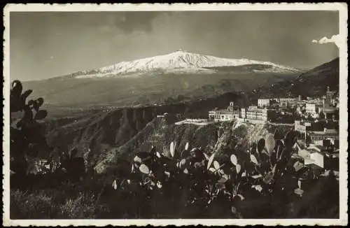 Cartolina Taormina Vulkan Vulcano Etna - Fotokarte 1936  Sicilia Sizilien