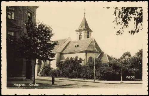 Ansichtskarte Kagran-Wien Straßenpartie an der Kirche 1930