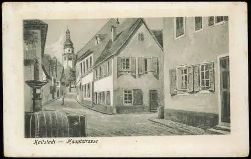 Kallstadt Pfalz-Freinsheim an der Weinstraße Hauptstrasse - Künstlerkarte 1933