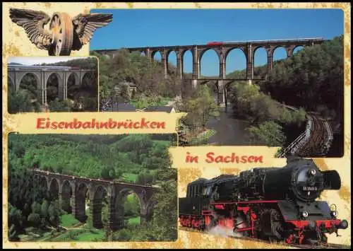 Wechselburg Eisenbahnbrücken Muldenhütten  Viadukt   Dampflokomotive 2010