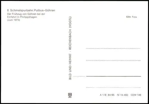 Philippshagen-Göhren (Rügen) Schmalspurbahn  bei der Einfahrt  1985