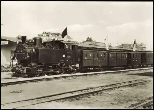 Traditionsbahn Radebeul Ost-Radeburg Schmalspurzug Bahnhof Radebeul-Ost 1979