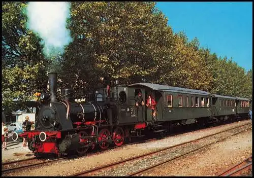 Ansichtskarte Achern Historischer Dampfzug mit Lokomotive Nr. 28 Badenia 1990